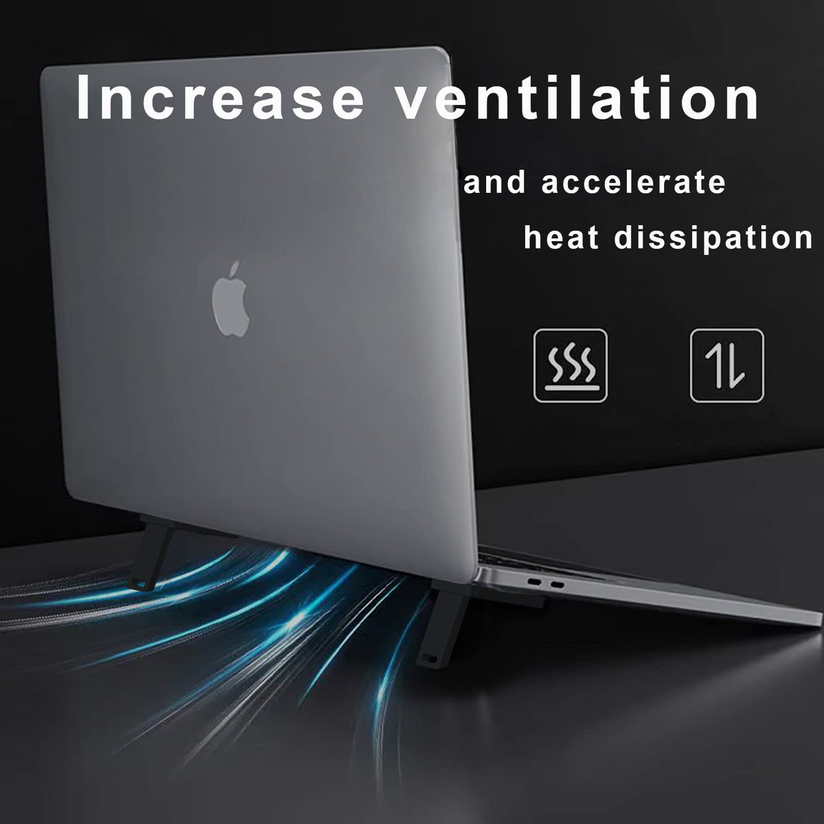 OYE 2 Mini Laptop Stand, Portable Notebook Holder with Cooling & Ergonomic Design for MacBook & Wireless Keyboard Black - image 5