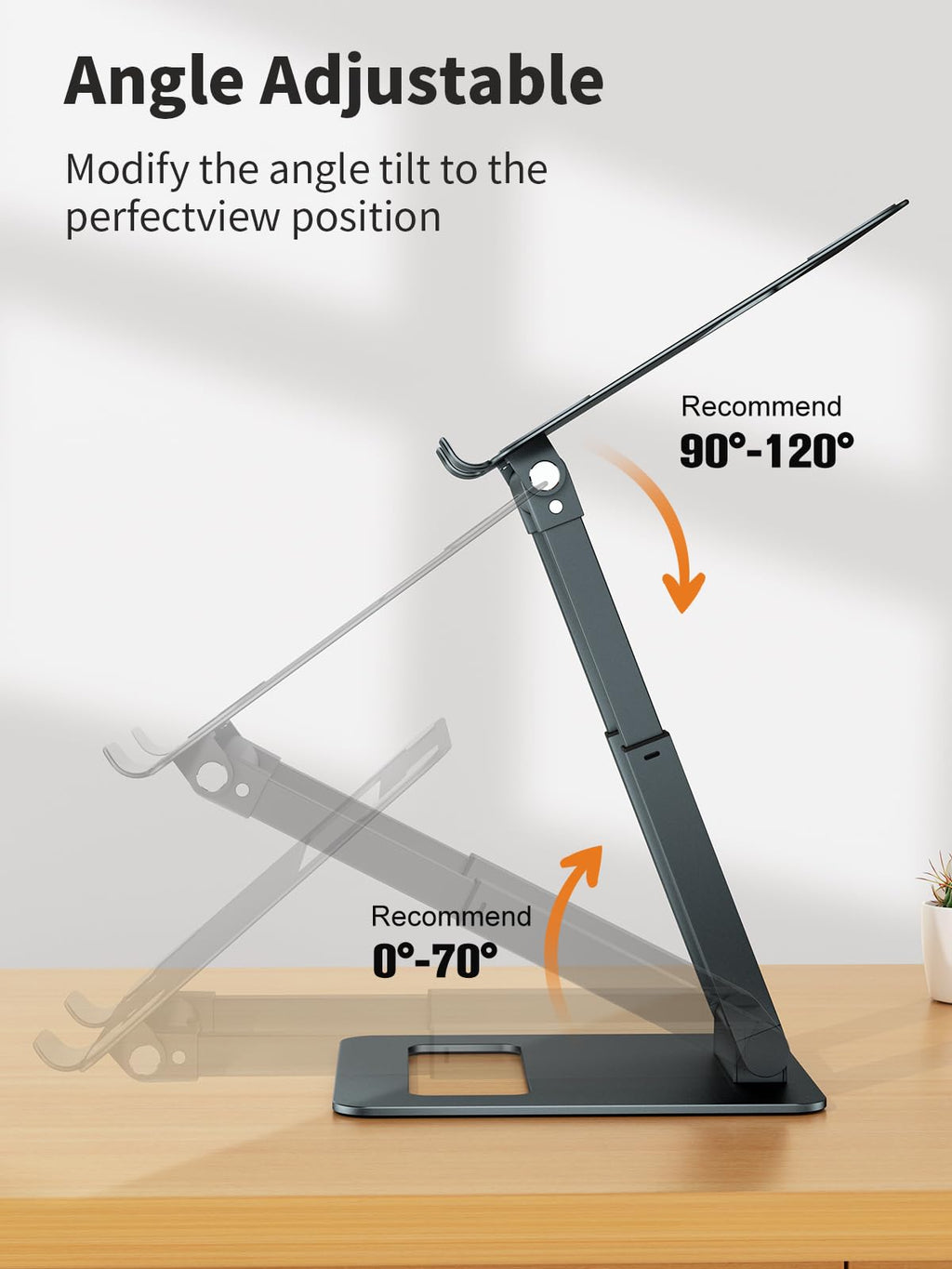 Ergonomic Laptop Stand – Adjustable Aluminum Sit Stand Riser