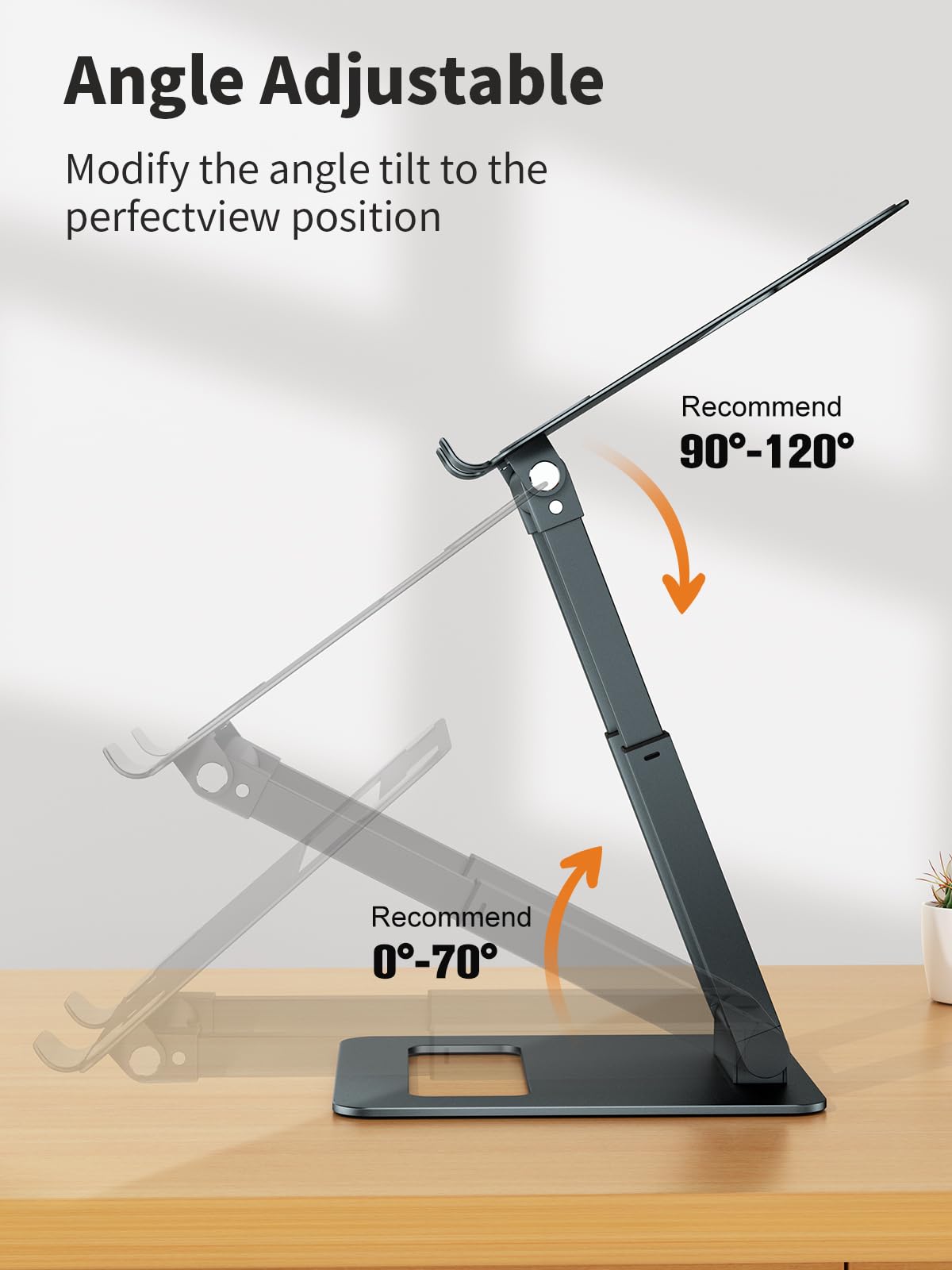 Ergonomic Laptop Stand – Adjustable Aluminum Sit Stand Riser