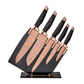 Tower 5-Piece Kitchen Knife Set | Damascus Effect & Rose Gold