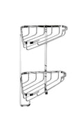 Croydex 2-Tier Corner Shower Caddy – Chrome Stainless Steel Shelf