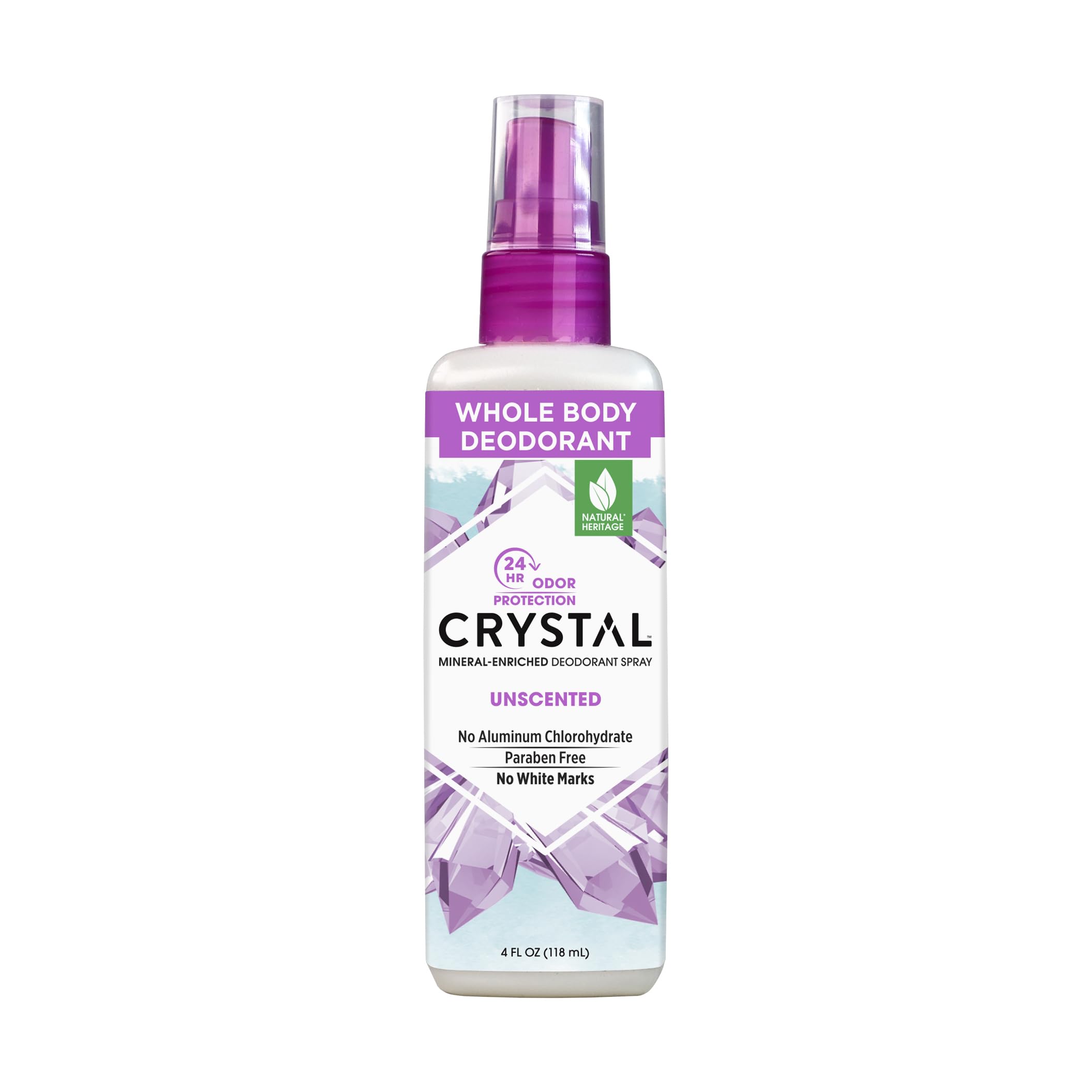 Crystal Mineral Deodorant Spray – Unscented Aluminum-Free – 4.0 oz
