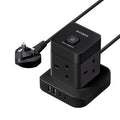 AICODE 4-Way Cube Extension Lead with 4 USB Ports – 2M Power Strip