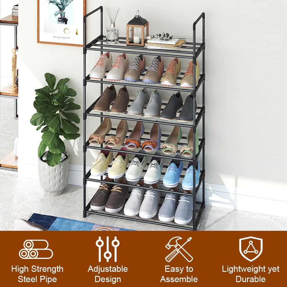 NIAWECAN 6 Tier Shoe Rack, Metal Shoe Organiser, Slim Shoe Racks Storage - image 4