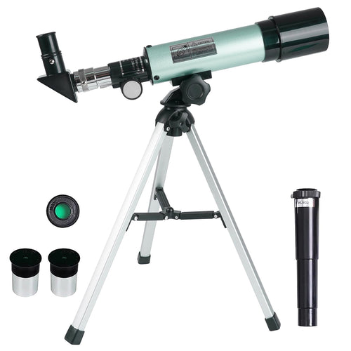 Misilmp Kids Astronomy Telescope | 90X Portable Refractor Scope – Blue