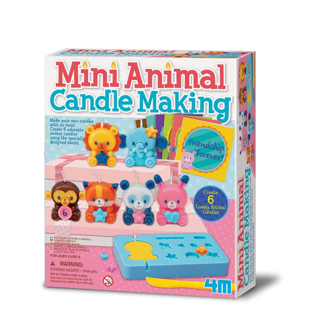 4M Mini Animal Candle Making Kit – DIY Kids Craft Set with Wax Moulds