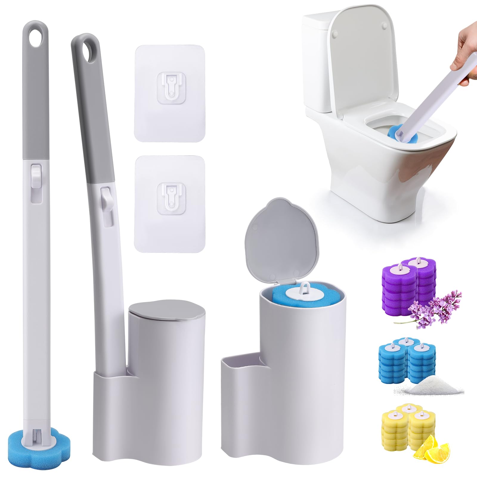 Disposable Toilet Brush Set | Wall Mounted with 48 Refills