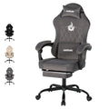 NIONIK Massage Gaming Chair with Footrest, Ergonomic Office Chair with Lumbar Support and Headrest - image 1