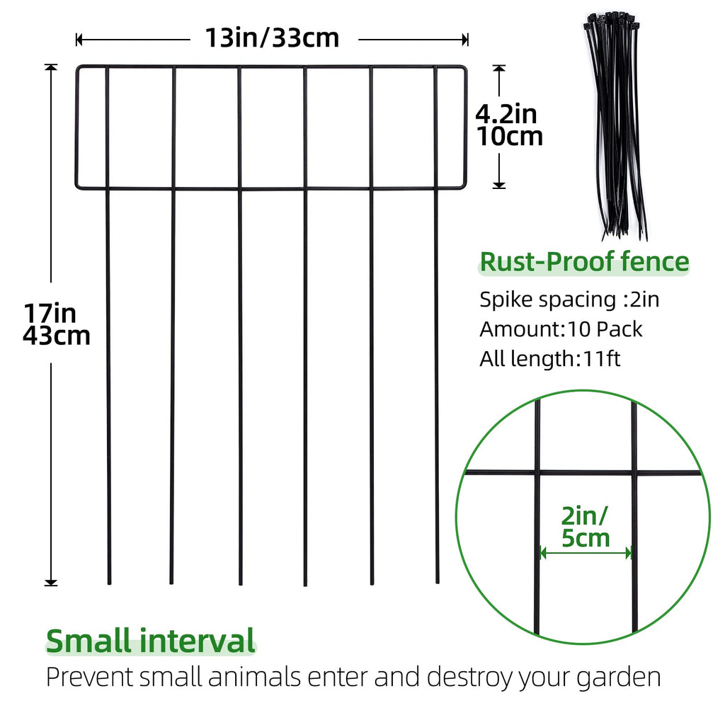Jolof Store 10.8ft Pet Dog Fence – 10 Panel Metal Garden Border Barrier