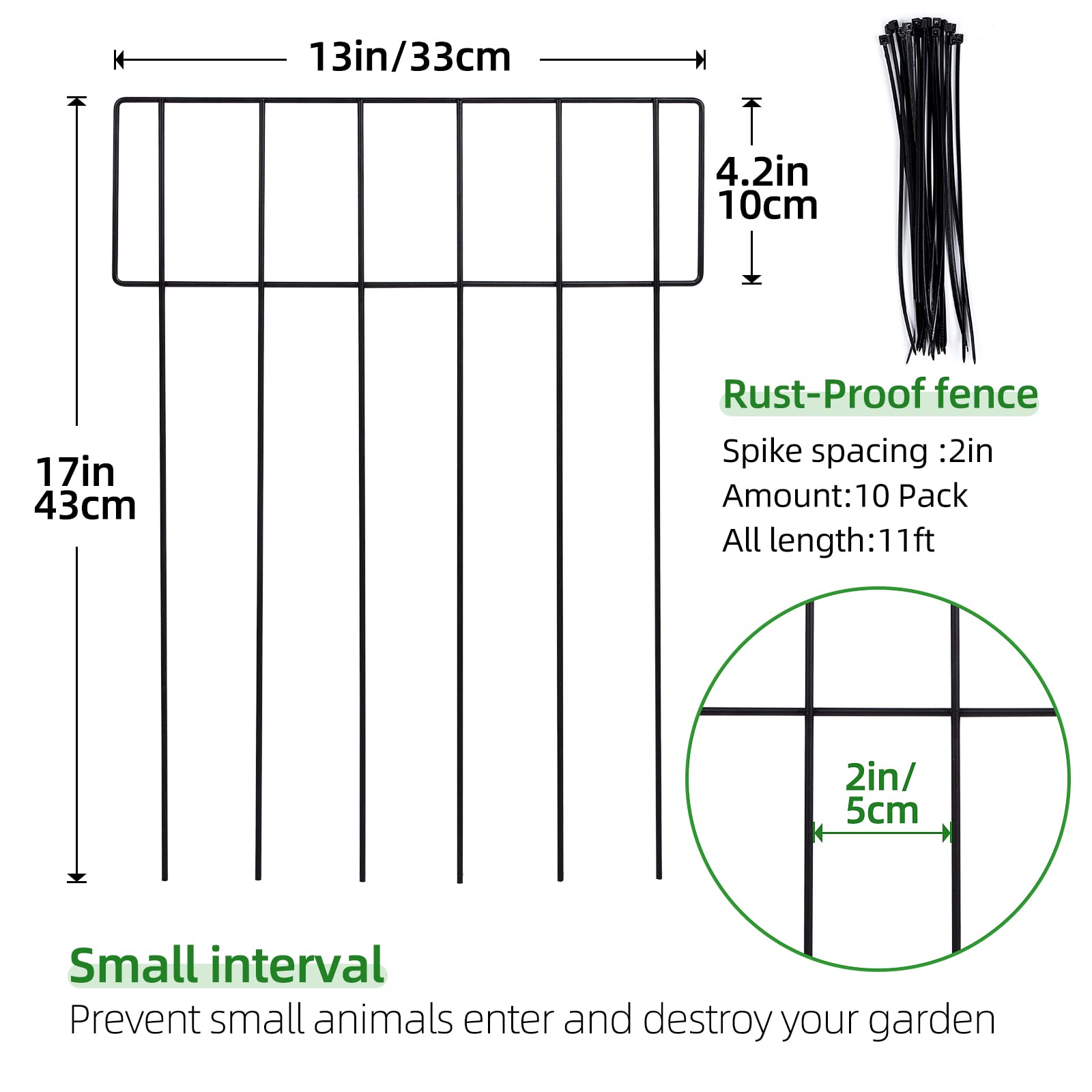 Jolof Store 10.8ft Pet Dog Fence – 10 Panel Metal Garden Border Barrier
