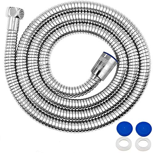 Jolof Store 2m Extra Long Shower Hose – Chrome Metal Replacement Pipe