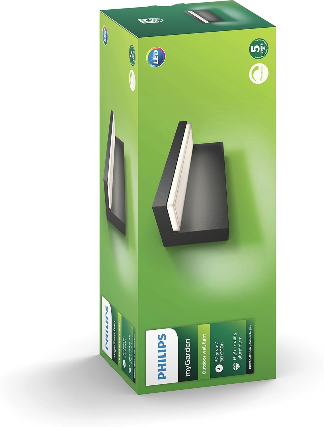 Philips MyGarden LED Outdoor Wall Light – Anthracite Aluminium IP44