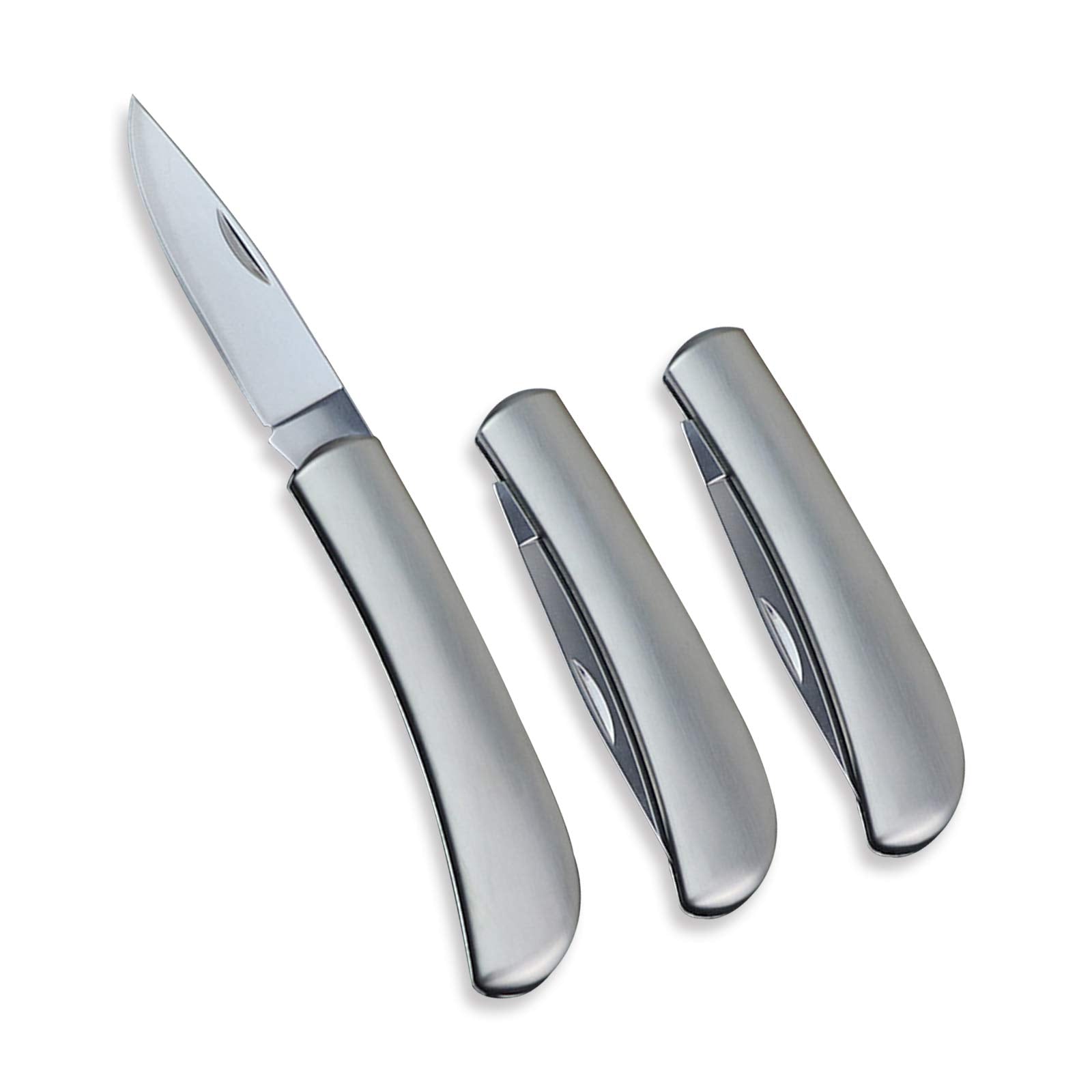 Kocpudu All Steel Foldable Fruit Knife Set – 3 Piece Portable Cutlery