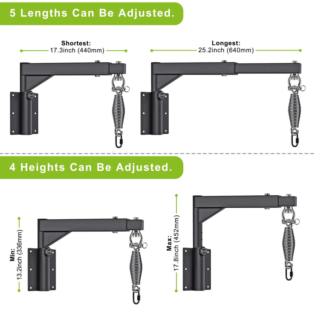 BeneLabel Heavy Bag Wall Mount Hanger | Adjustable 44-64cm Silent Swivel