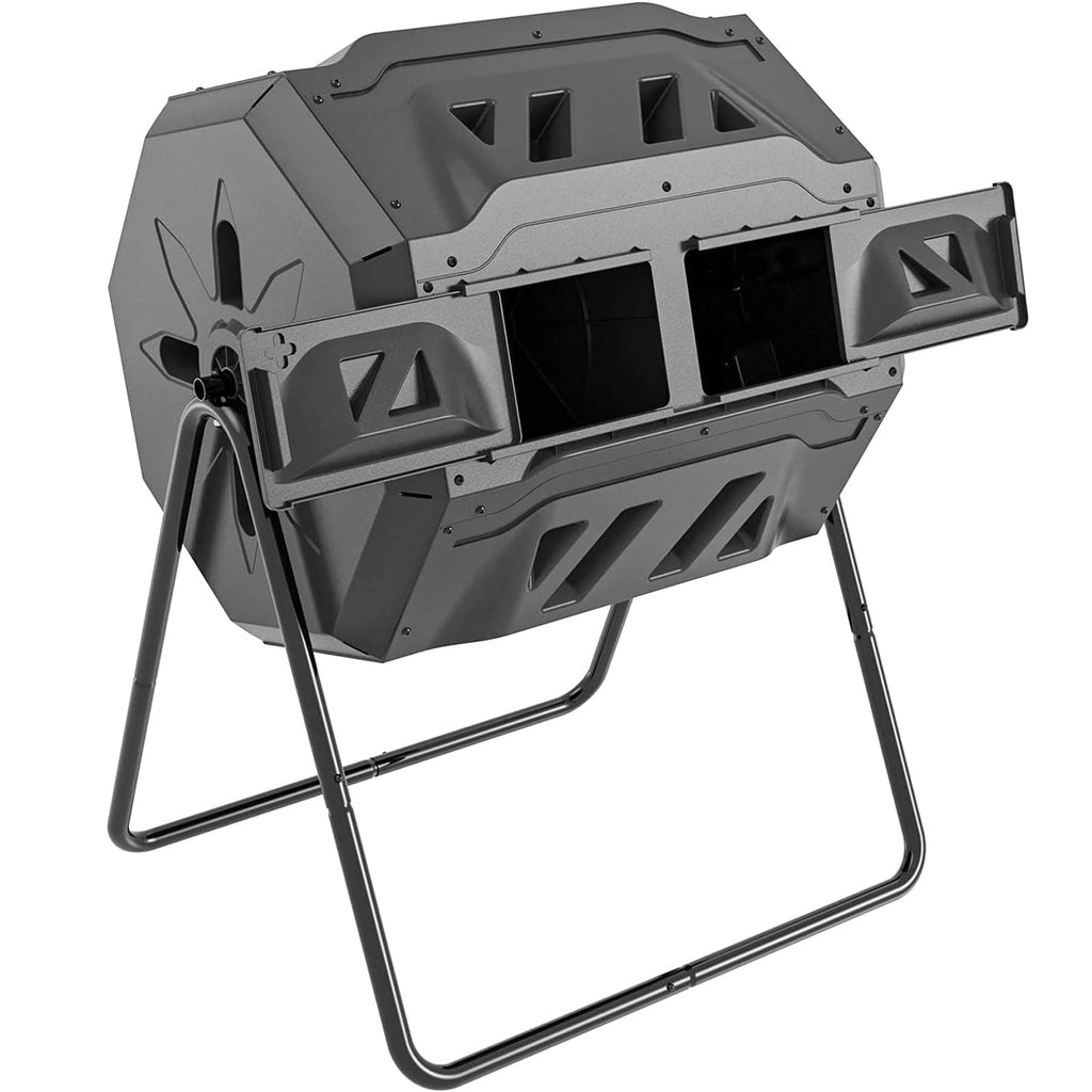 SQUEEZE master 160L Dual Chamber Compost Tumbler – Rotating Garden Bin