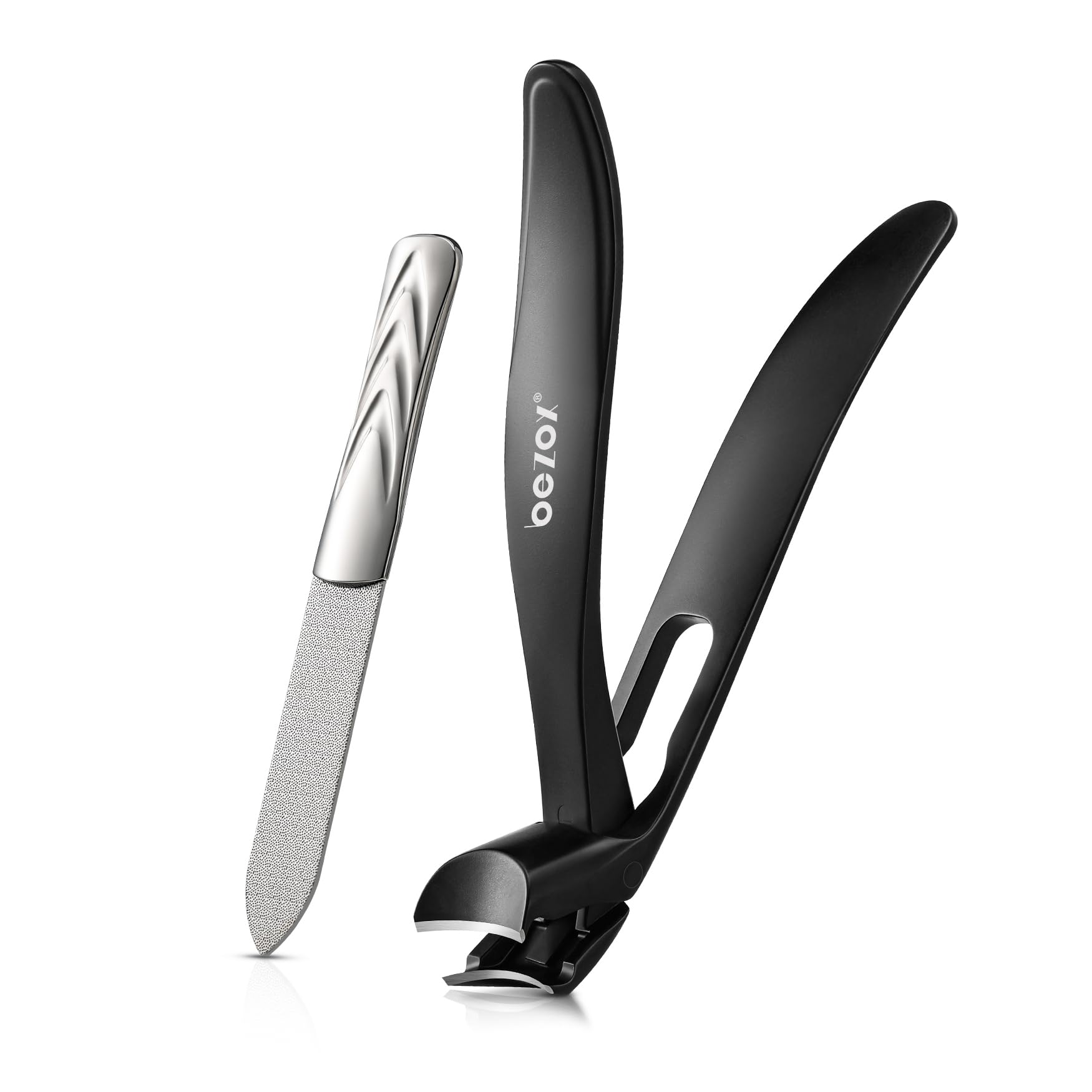 BEZOX Ergonomic Angled Head Toenail Clipper for Thick Nails – Stainless Steel