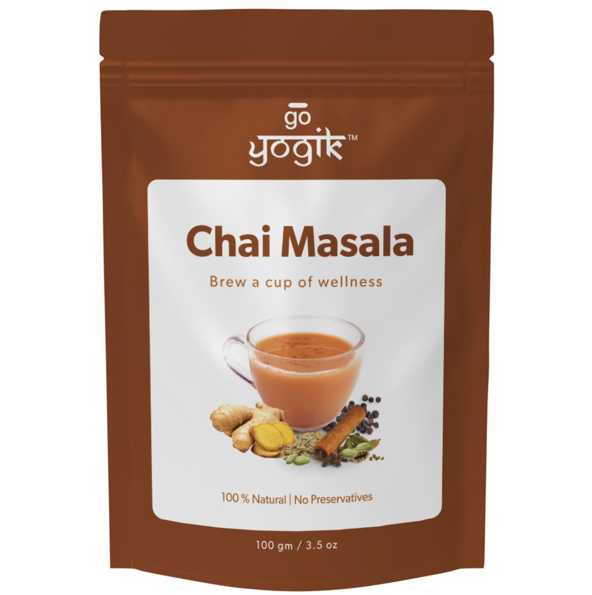 Go-Yogik Chai Tea Spice Mix – Caffeine Free Ayurvedic Blend, 100g