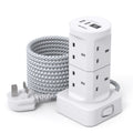8-Way Tower Extension Lead | 4 USB Ports & 5M Cable