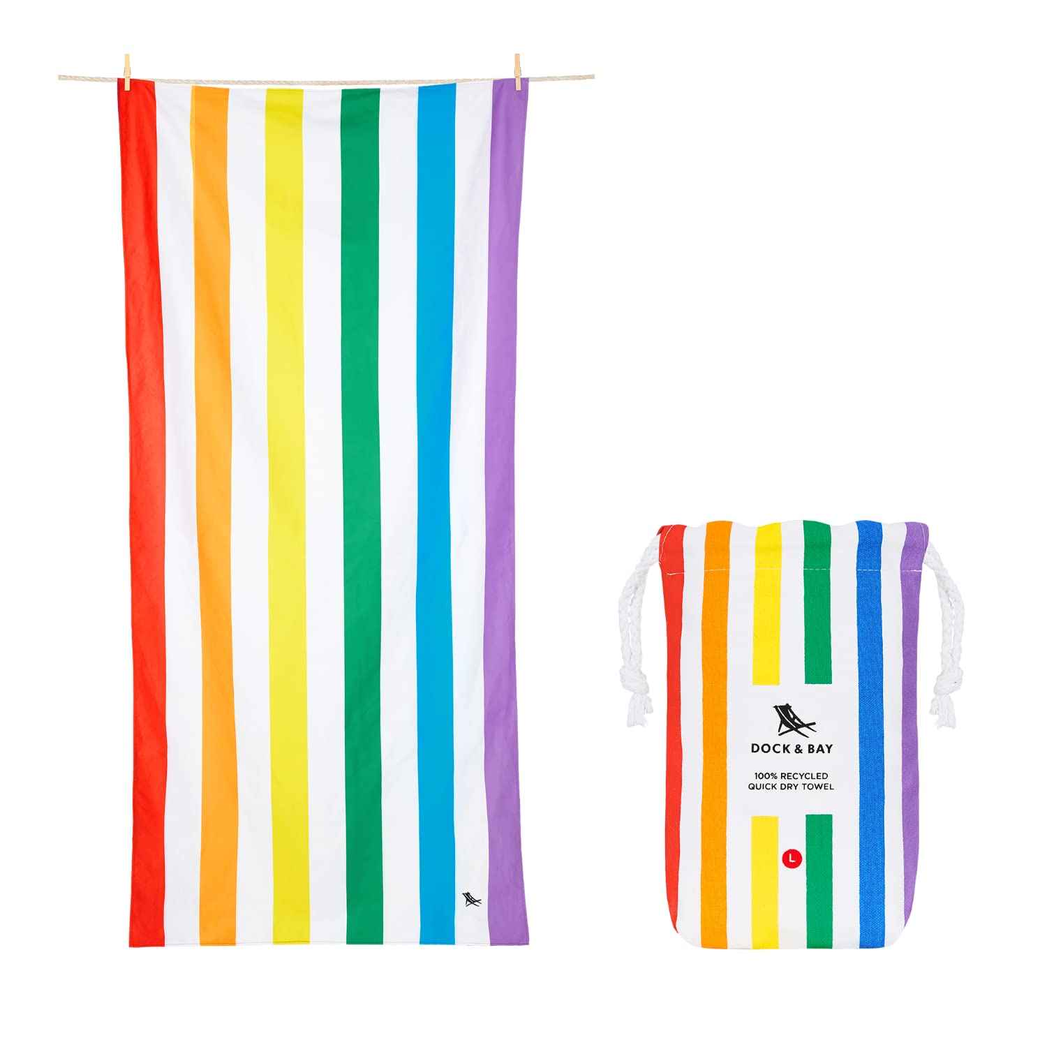 Dock & Bay Sand Free Quick Dry Beach Towel - Rainbow Skies - Extra Large