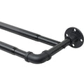 Harrms Industrial Double Curtain Pole | Matt Black Extendable Metal Rod