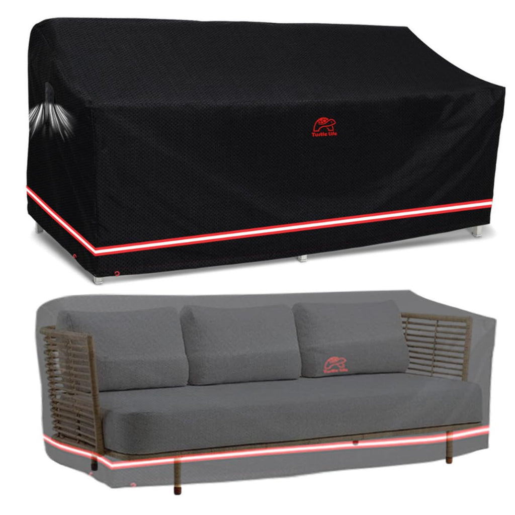 Turtle Life Heavy Duty Patio Sofa Cover – Waterproof UV Resistant Black