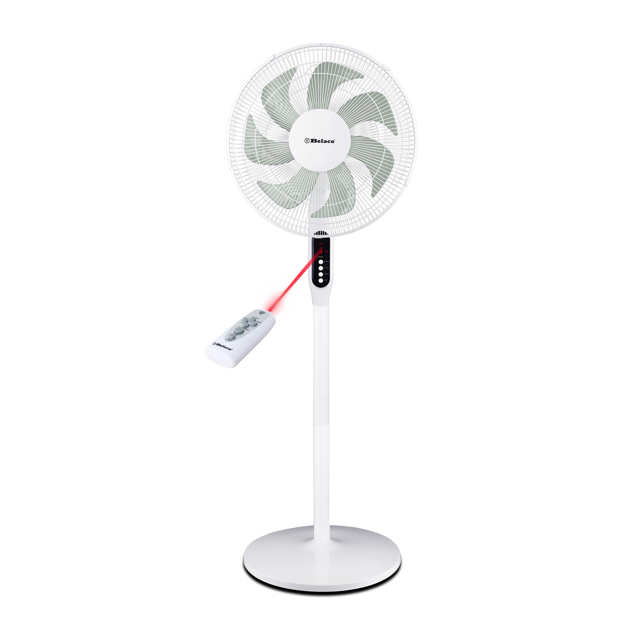 Belaco 16" Pedestal Fan | Oscillating Floor Fan with Remote Control