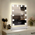 TUREWELL Hollywood Vanity Mirror with 12 Dimmable LED Bulbs - 360° Rotation