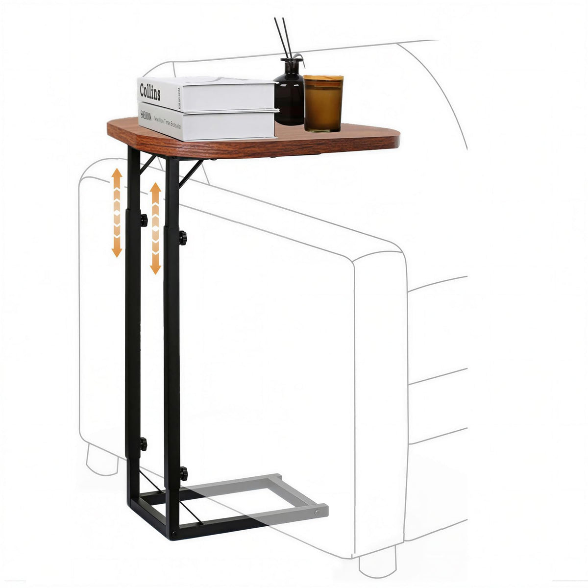 OFIDELITY Side Table, Height Adjustable C table, End Table for Sofa, Couch & Bedside - image 2