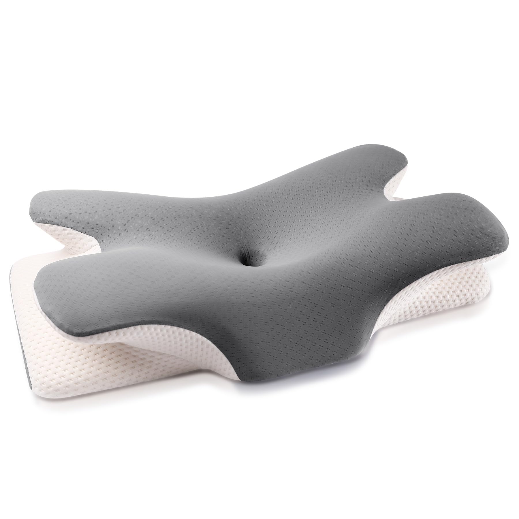 MULISOFT Memory Foam Pillow – Ergonomic Cervical Neck Support (Grey)