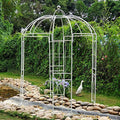 SCENDOR Birdcage Garden Arch Gazebo | 9ft Wrought Iron Wedding Pergola