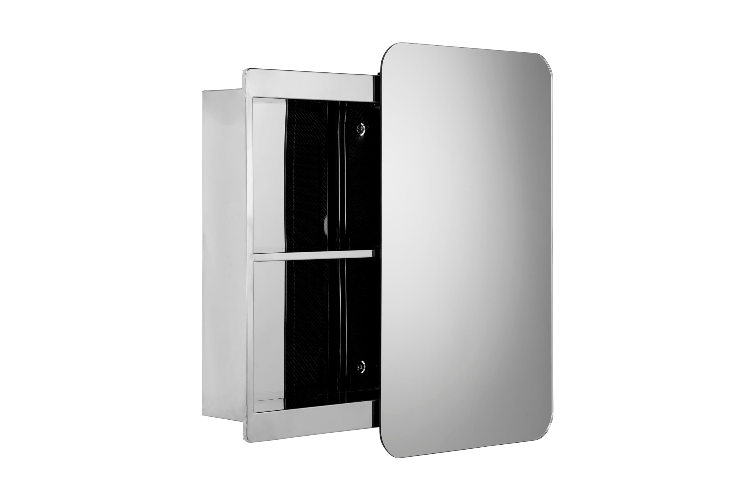 Croydex Medway Sliding Mirror Bathroom Cabinet – Stainless Steel