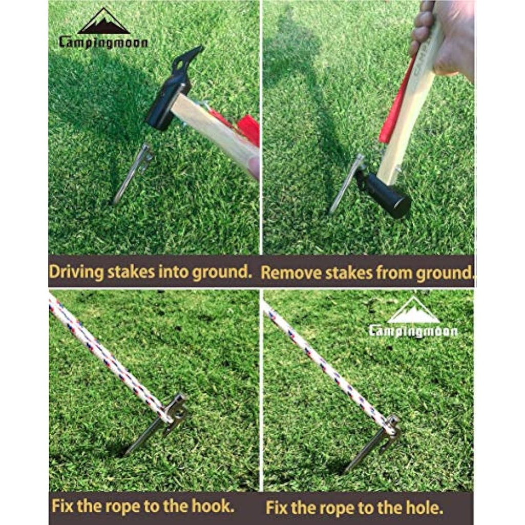 Jolof Store Heavy Duty Stainless Steel Tent Stakes for Camping – 8 Pack