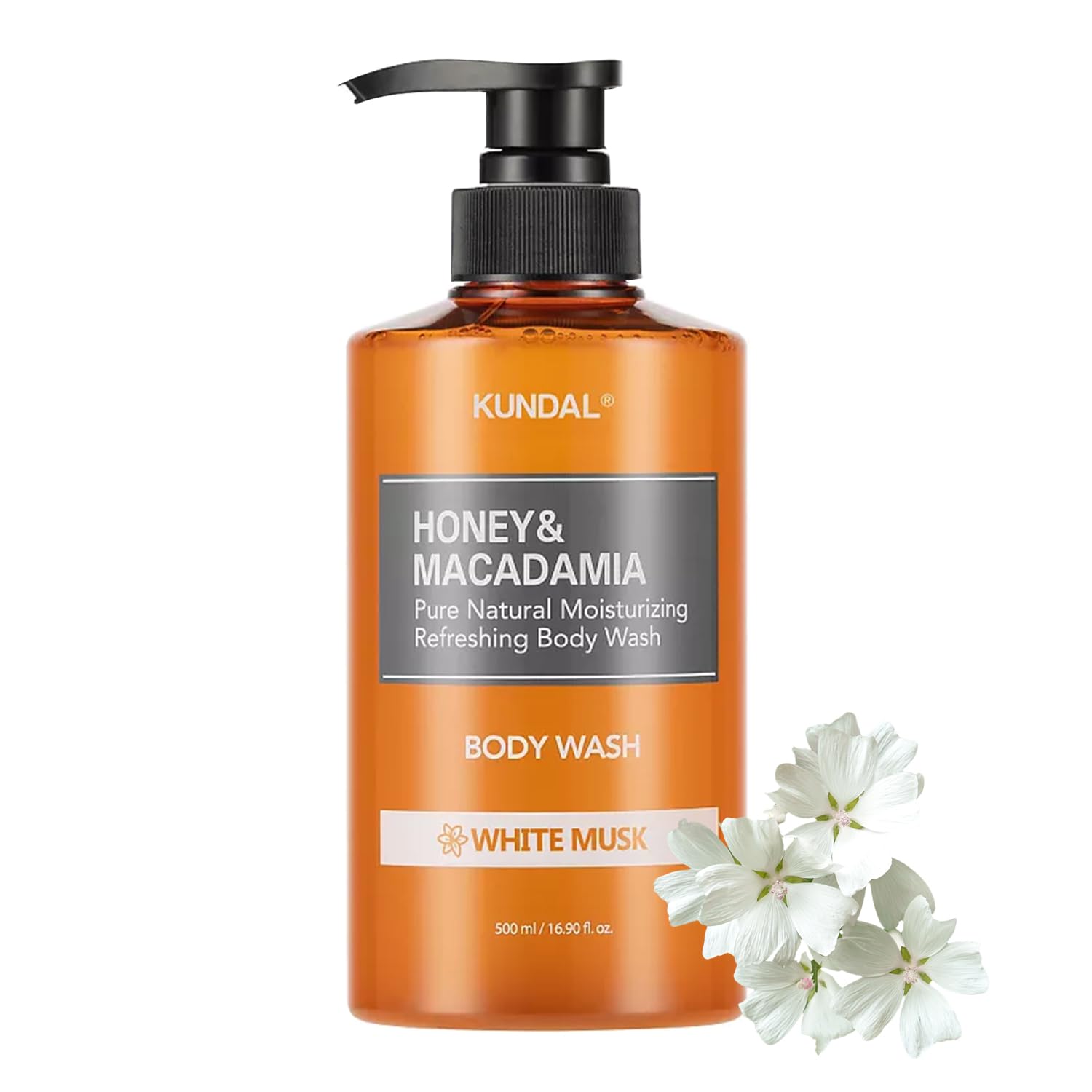 KUNDAL White Musk Body Wash – pH Balanced Natural Plant-Based Cleanser