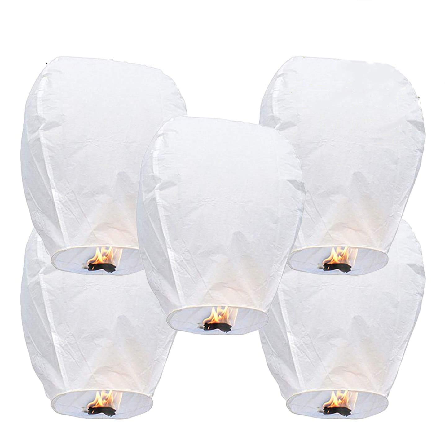 LABOTA 5 Pack Chinese Sky Lanterns – 100% Biodegradable Floating Lanterns