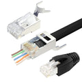 VCELINK Cat7 Cat6A RJ45 Pass Through Shielded Connector with Boots - 20 Pack
