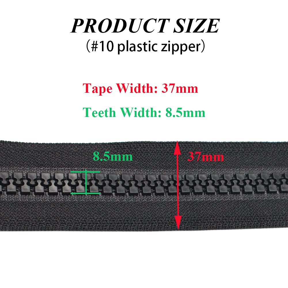 ByaHoGa Pack of 2 33 cm #10 Large Zip Plastic Separable RZ - image 3