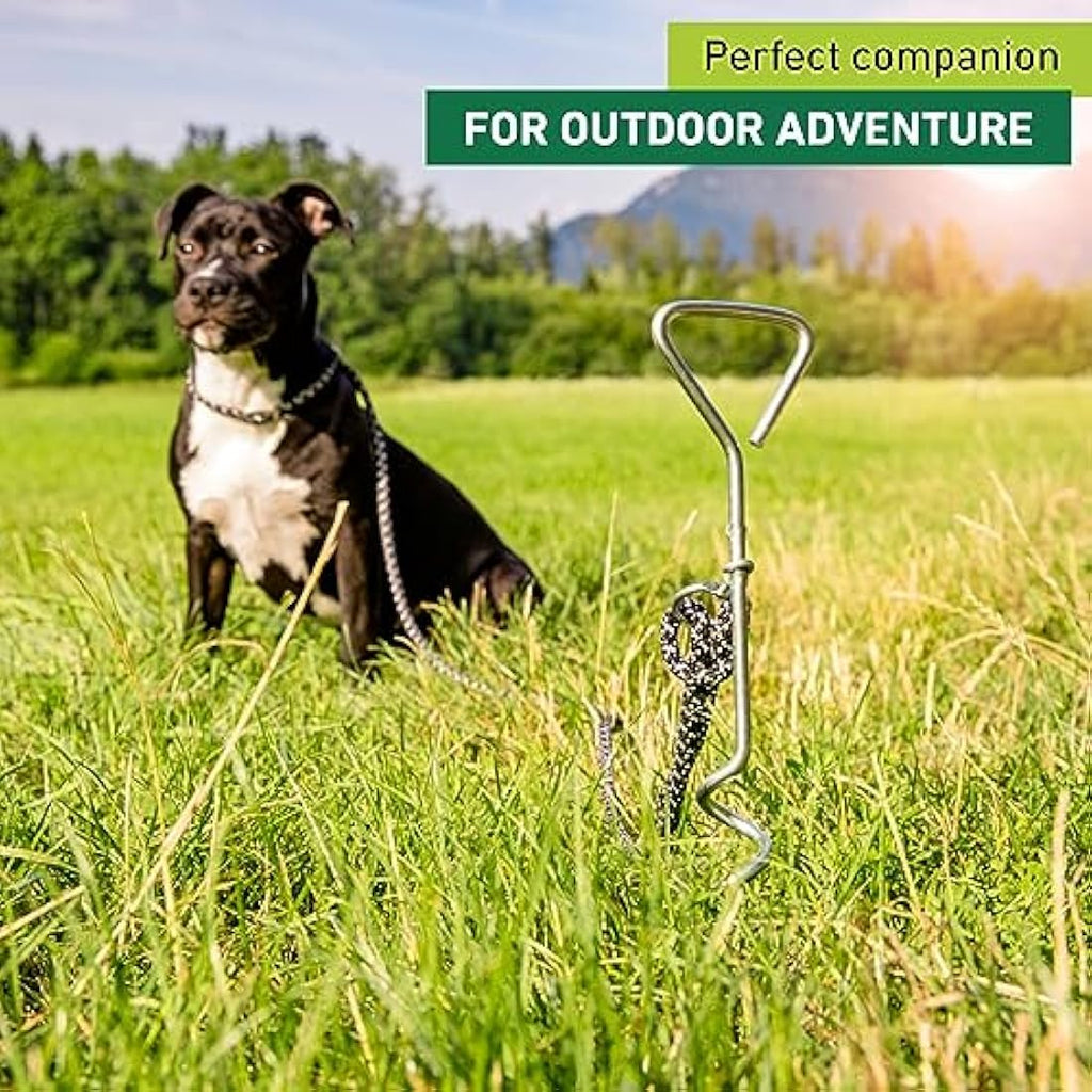 Jolof Store Spiral Ground Anchor – 41cm Galvanised Steel Dog Stake