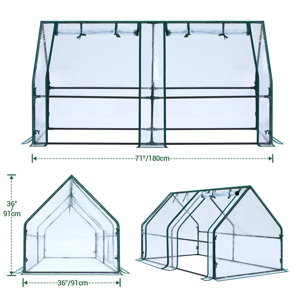 Ohuhu Portable Mini Greenhouse | 71x36x36 Waterproof PE Garden Hot House