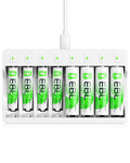 EBL 8-Slot AA AAA NiMH Battery Charger with 8 Rechargeable Batteries