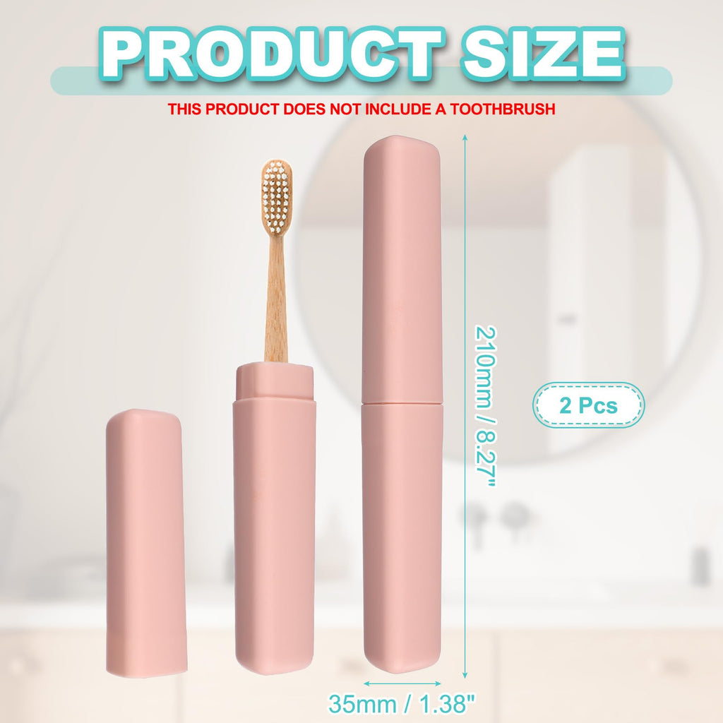 sourcing map 2Pcs Travel Toothbrush Case, 8.27 x 1.38" Portable Travel Toothbrush Holder, Plastic Toothpaste Container for Bathroom, Gym