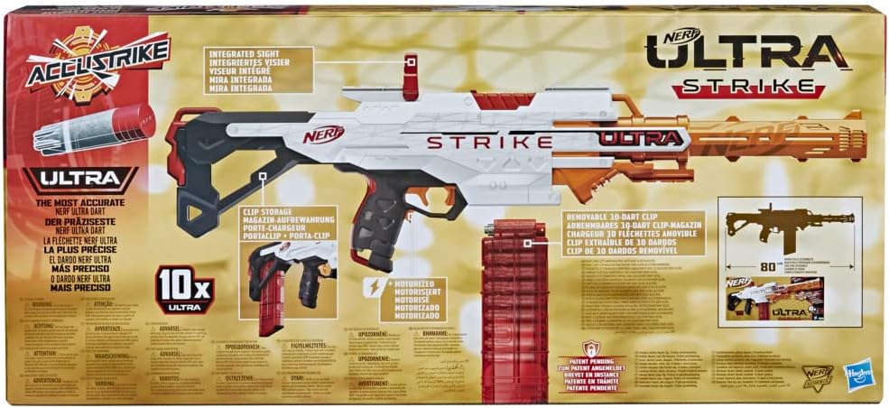 Nerf Ultra Strike Motorized Blaster | 10-Dart Clip-Fed Toy with AccuStrike
