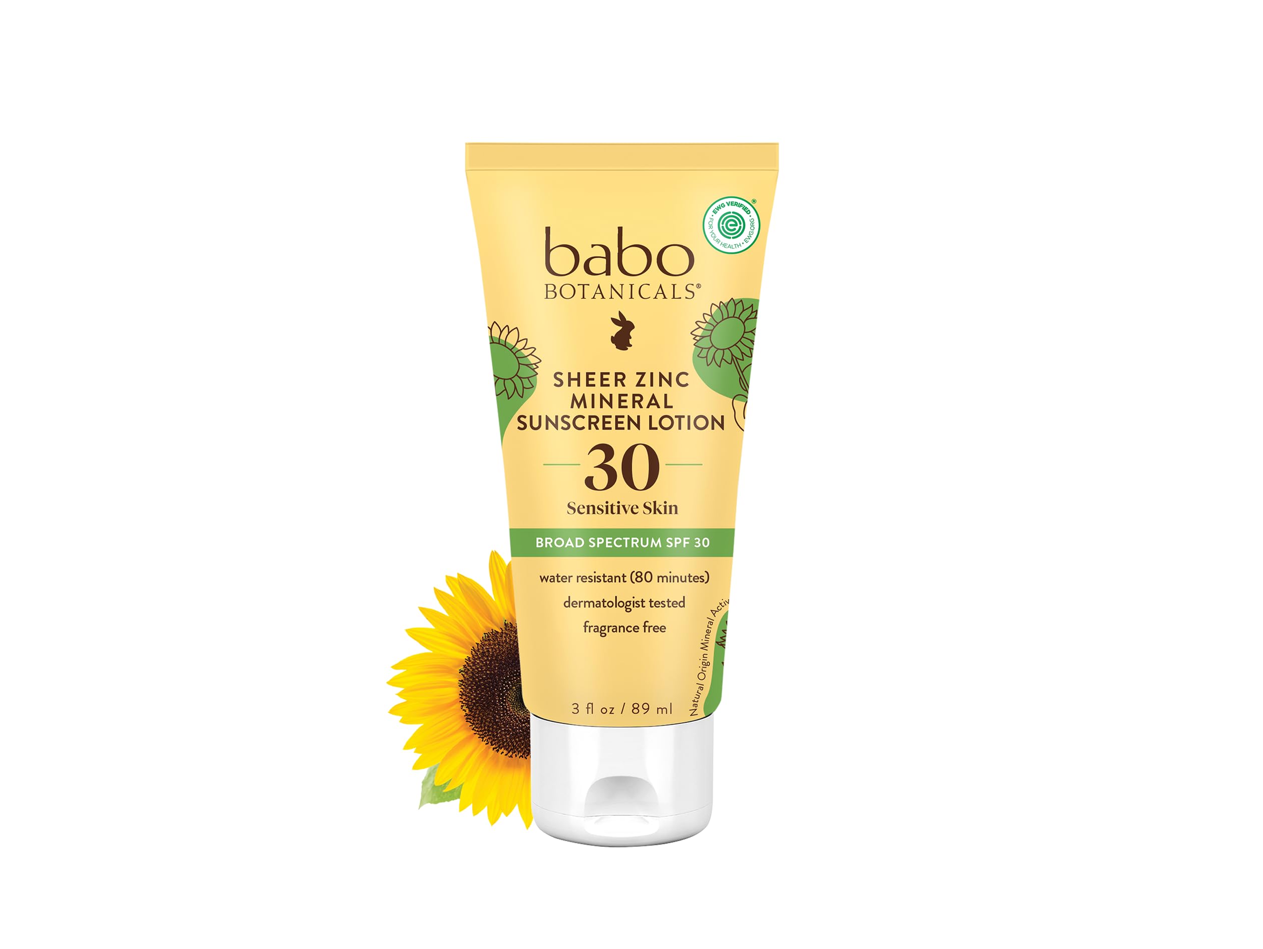 Babo Botanicals SPF 30 Clear Zinc Mineral Sunscreen – Fragrance Free, 3oz