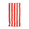 MOMOMUS 100% Velour Cotton Beach Towel | Cabana Stripe Orange | 90x180cm