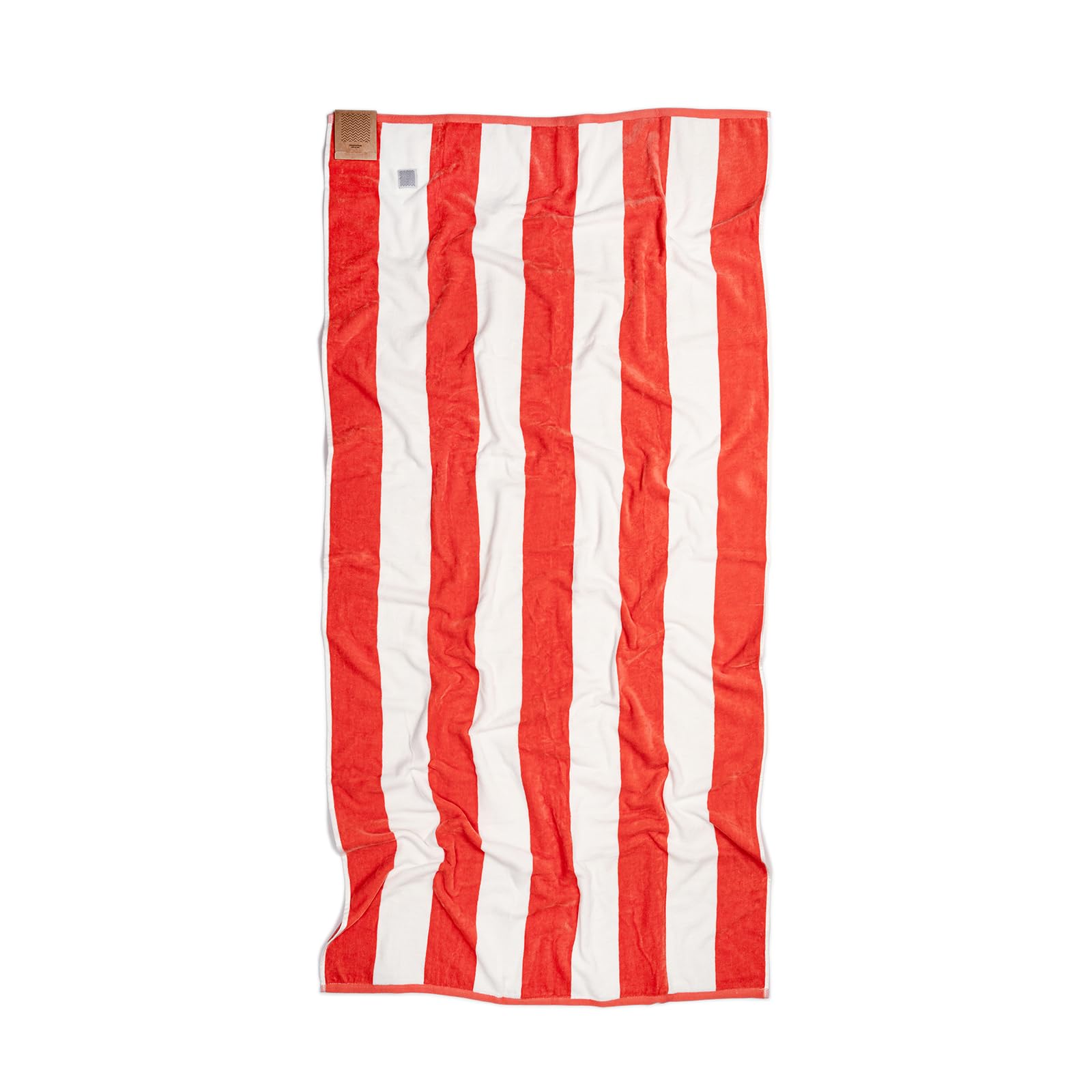 MOMOMUS 100% Velour Cotton Beach Towel | Cabana Stripe Orange | 90x180cm