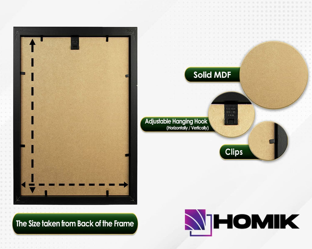 HOMIK A3 Photo Frames Pack of 12 – Black MDF Wall Hanging Picture Frames