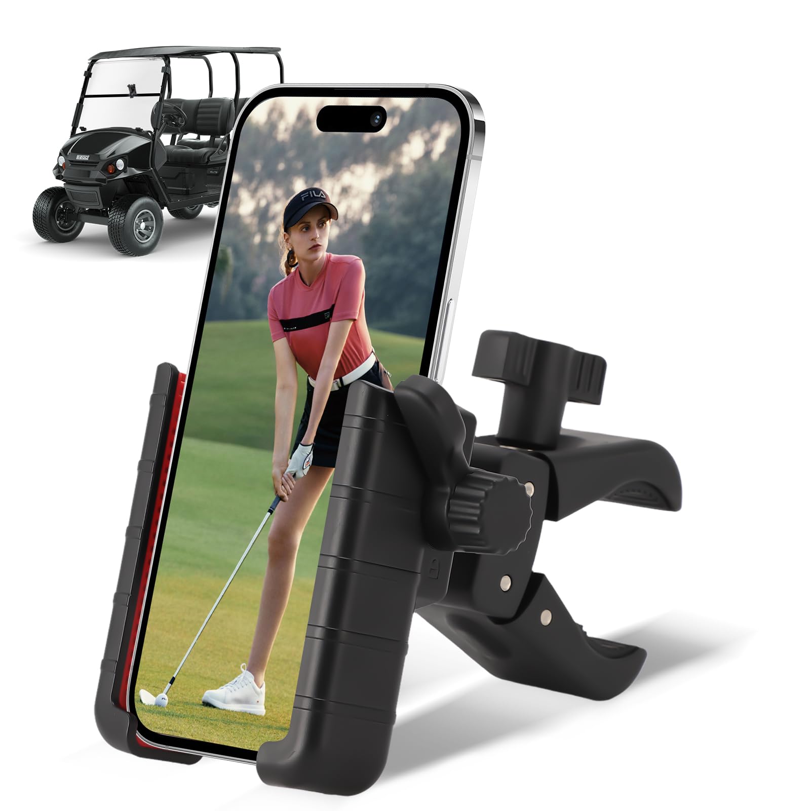 ZEMBSOYA Cart Phone Holder | 360 Degree Rotation Universal Mount - Red