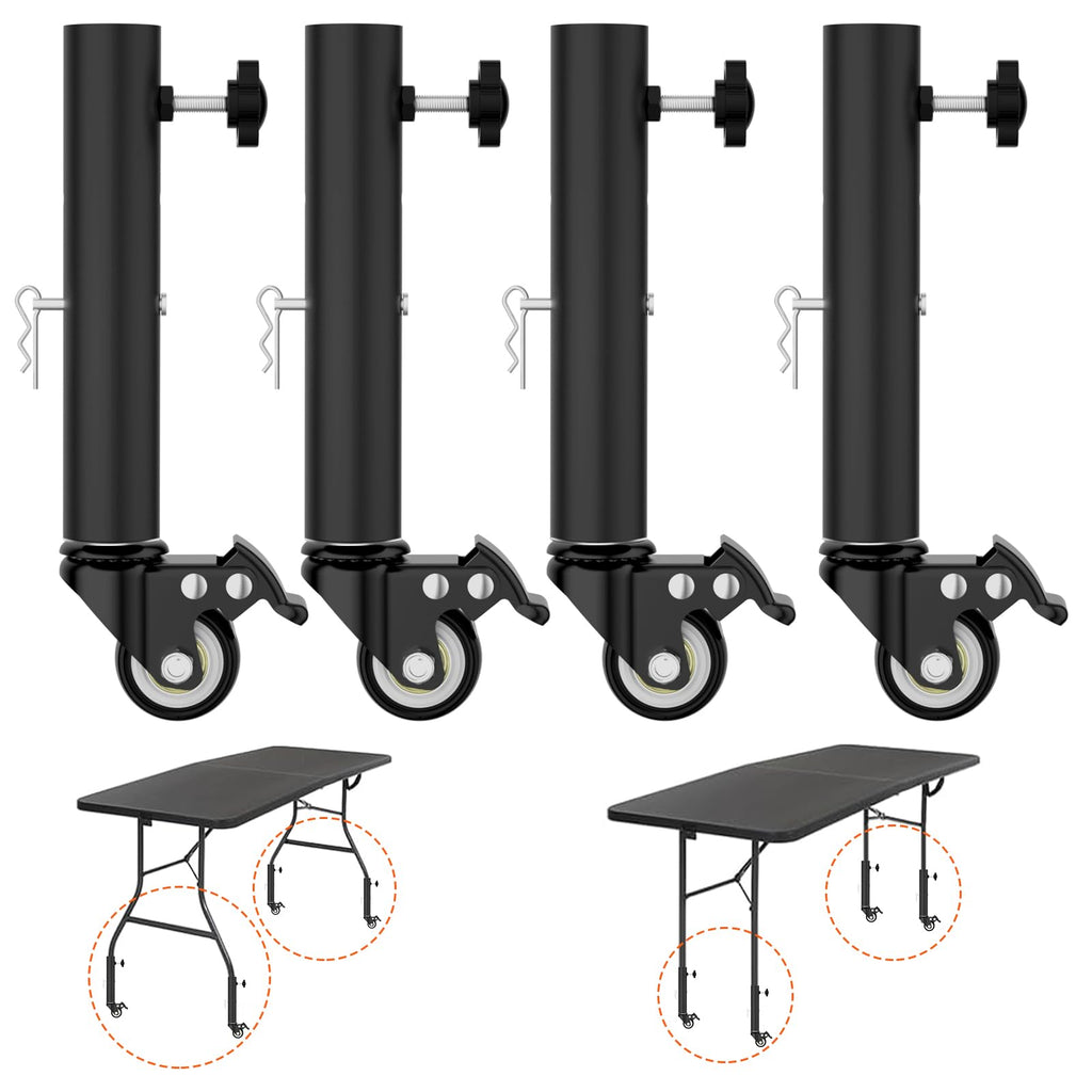 Lipshome Table Leg Extender with Casters Adjustable 6.3"-7.9" Height 4 Pack - image 1
