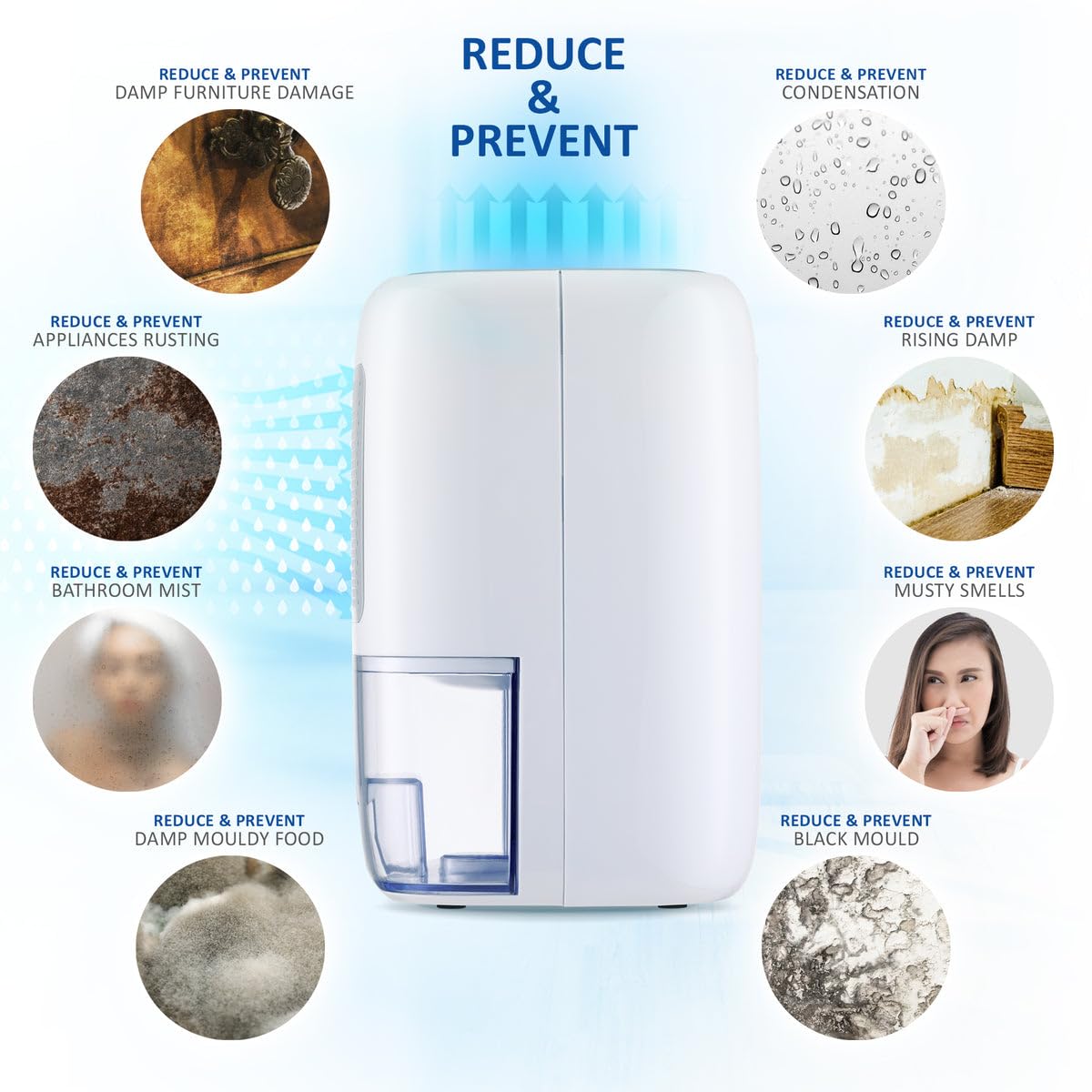 NETTA 800ml Mini Dehumidifier | Portable Ultra Quiet Air Dehumidifier