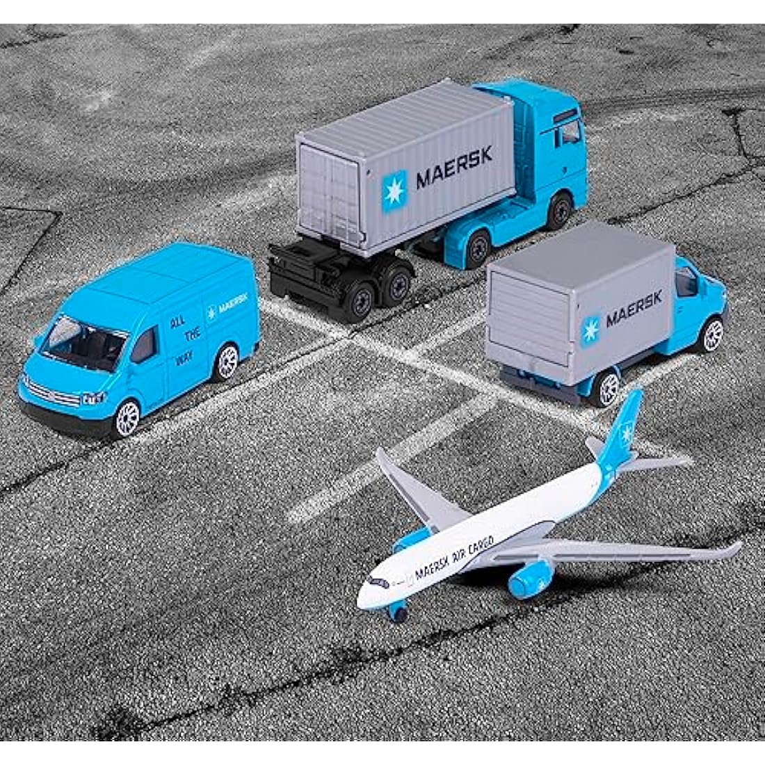Majorette Maersk Transport Gift Set – 4 Die-Cast Model Vehicles