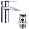 Funime Waterfall Basin Mixer Tap | Chrome Brass Sink Faucet with Waste